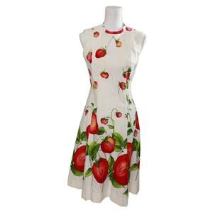 Elfriede Mitch Roberts Novelty pin up‎ vintage dress strawberries size 8